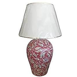 El Dekoru Altın Yaldız İşlemeli Abajur