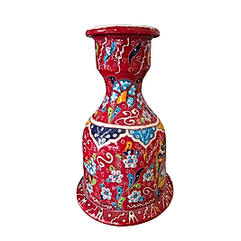 El Dekoru Kırmızı Nargile Şişesi 25 cm