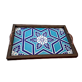 Ahşap Çerçeveli Çini Tepsi