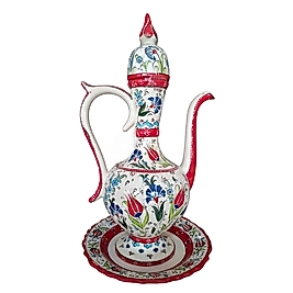 El Dekoru Kapaklı İbrik -45 cm