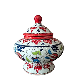 El Dekoru Kapaklı Küp 25 cm