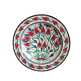 Lale Desenli Çini Tabak