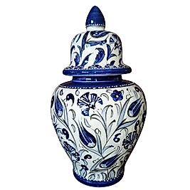 El Dekoru Kapaklı Küp 35 cm